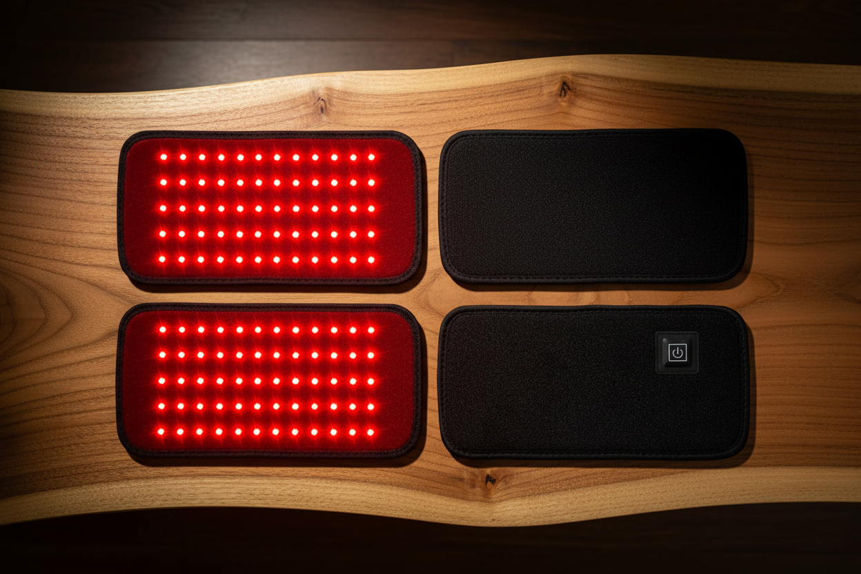 GlowPad hero - both sides on wood bench