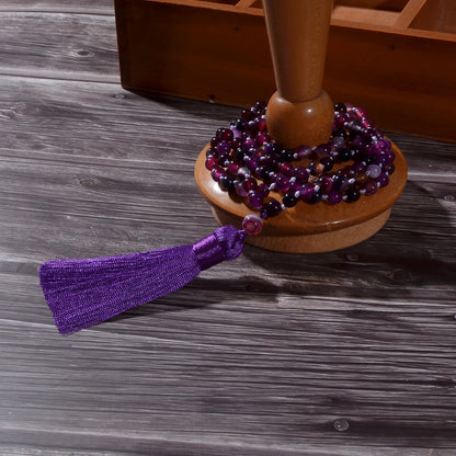 Purple Striped Agate 108, 6mm