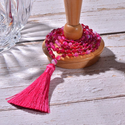 Agate Rose Red Striped 108, 6mm.