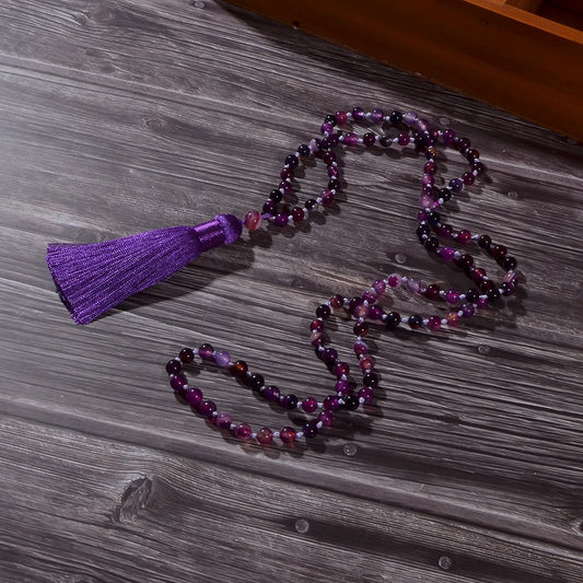 Purple Striped Agate 108, 6mm