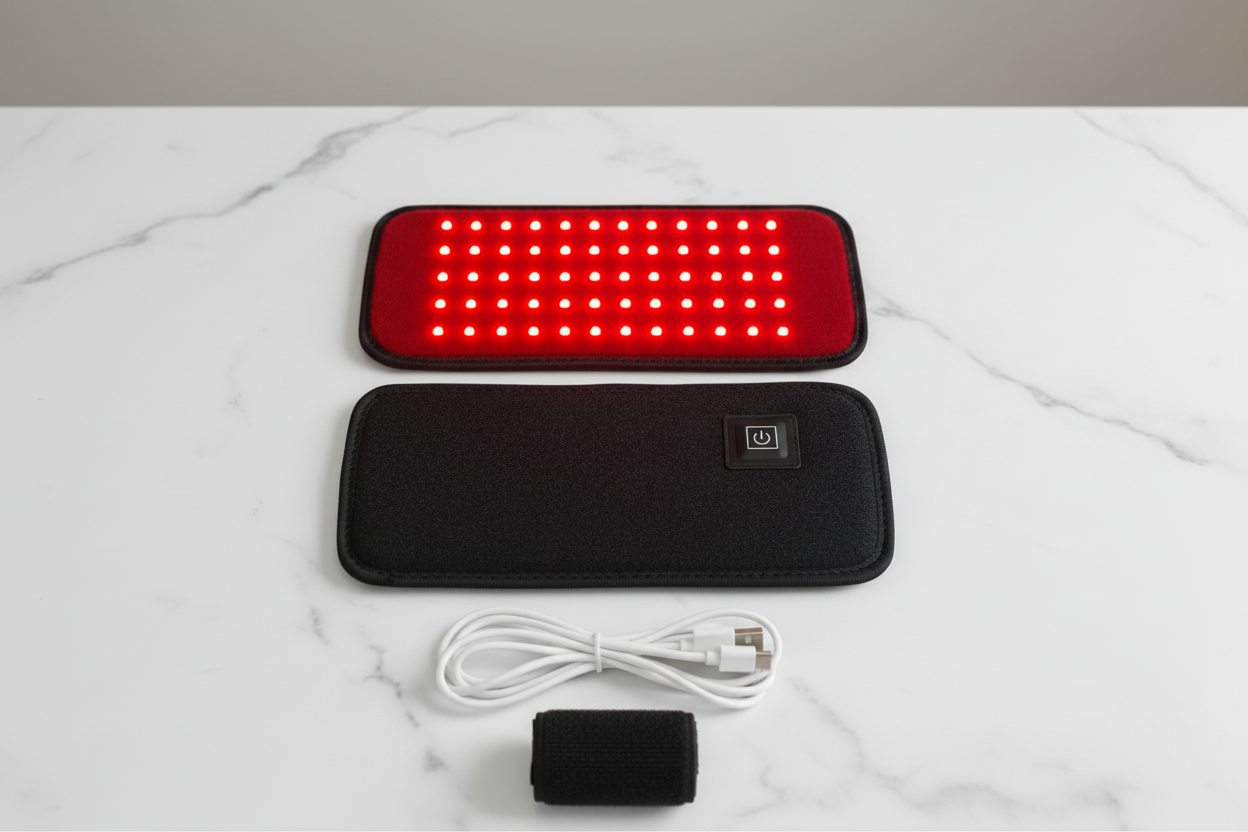 GlowPad complete set with elastic belt on marble