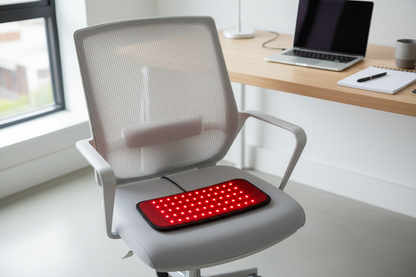 GlowPad laying on office chair seat